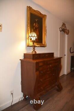 19th Century Empire Period Mahogany Chest of 6-Drawers Dresser Accent Cabinet