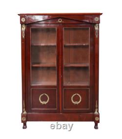 19th Century French Empire Style Bronze-Mounted Bibliotheque Cabinet