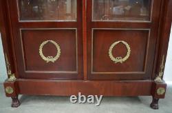 19th Century French Empire Style Bronze-Mounted Bibliotheque Cabinet