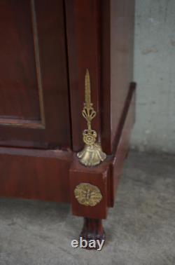 19th Century French Empire Style Bronze-Mounted Bibliotheque Cabinet