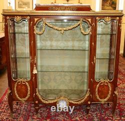 19th Century Grand Vitrine Cabinet With Jasperware Plaque By E. Kahn & Cie