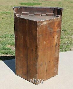 19th c Federal Mahogany Wall Corner Cabinet Cupboard with Butterfly Shelves