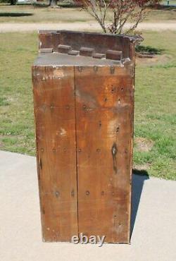 19th c Federal Mahogany Wall Corner Cabinet Cupboard with Butterfly Shelves