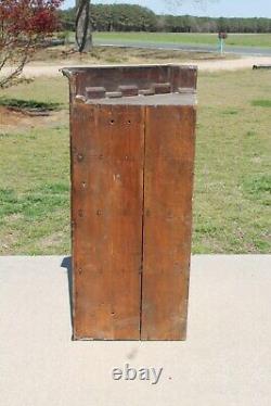 19th c Federal Mahogany Wall Corner Cabinet Cupboard with Butterfly Shelves