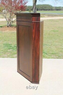 19th c Federal Mahogany Wall Corner Cabinet Cupboard with Butterfly Shelves