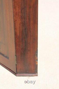 19th c Federal Mahogany Wall Corner Cabinet Cupboard with Butterfly Shelves