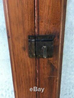 (2) Antique Cabinet Doors Embossed Glass Dr Office Cupboard Vintage Pair
