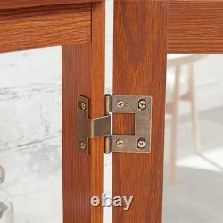 2 Door Curio Cabinet with Tempered Glass and Mirror, Lighted Display
