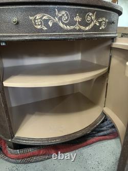 2 Maitland Smith Neoclassical Demilune Chiffonier Cabinet Commode Console Tables