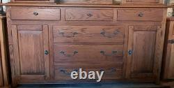 2 Piece Oak China Cabinet Late 1980s