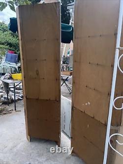 2 Rare Antique Corner Cabinets 12 Pane Divided Glass Door And Door On Bottom