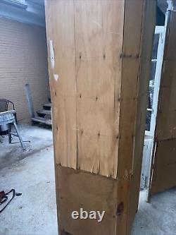 2 Rare Antique Corner Cabinets 12 Pane Divided Glass Door And Door On Bottom