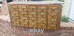 20 Drawer Card Catalog Wood File Cabinet Library Index