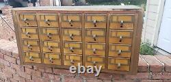 20 Drawer Card Catalog Wood File Cabinet Library Index