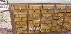 20 Drawer Card Catalog Wood File Cabinet Library Index