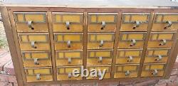 20 Drawer Card Catalog Wood File Cabinet Library Index