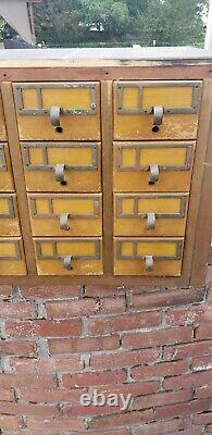 20 Drawer Card Catalog Wood File Cabinet Library Index