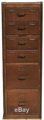 20th C Antique Arts & Crafts / Mission Oak 6 Drawer File Cabinet Library Bureau