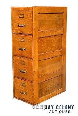 20th C Antique Arts & Crafts Tiger Oak File Cabinet