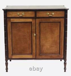 20th C Antique Sheraton Style Tiger Maple Jelly Cupboard / Cabinet Danersk