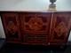 20th Century Antique Wood Cabinet With Marquetry Inlay