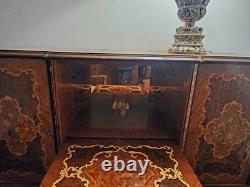 20th Century Antique Wood Cabinet with Marquetry Inlay