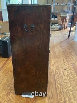 20th Century Chinese Elm 14 Drawer Apothecary Herb Medicine Chest Cabinet