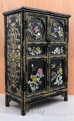 20th Century Vintage Chinese Cabinet By Jinlong Beijing Gold Inlaid Furniture
