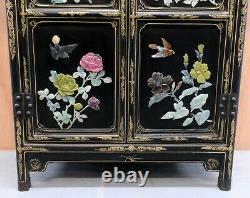 20th Century Vintage Chinese Cabinet By Jinlong Beijing Gold Inlaid Furniture