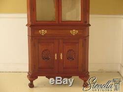 23601EC Antique Chippendale Carved Mahogany Claw Foot Corner Cabinet