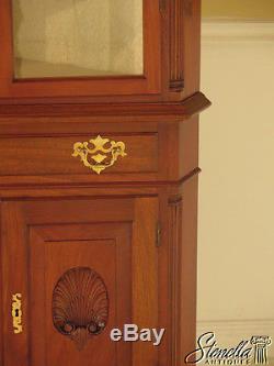 23601EC Antique Chippendale Carved Mahogany Claw Foot Corner Cabinet