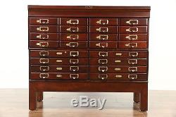 24 Drawer Antique Stacking Birch File Cabinet, Signed Shaw Walker