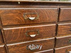 30 Drawer Antique Tiger Oak File STUNNING Moon Desk Co. Original