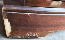 #305 MAH Antique Mahogany Wood Corner China Cabinet Curio with Drawers & Storage