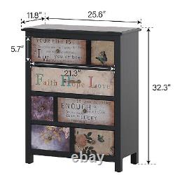 4 Drawer Storage Cabinet Dresser Bedside Table Chest for Bedroom Living Room