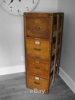 4 Drawer Vintage Library Bureau Sole Makers File Cabinet Card Catalog