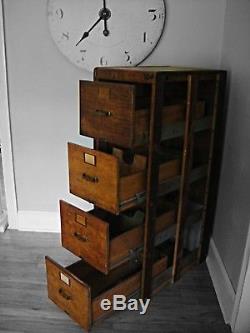 4 Drawer Vintage Library Bureau Sole Makers File Cabinet Card Catalog