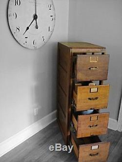 4 Drawer Vintage Library Bureau Sole Makers File Cabinet Card Catalog