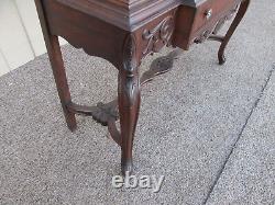 56654 Vintage French Inlaid Urns China Bar Cabinet Curio