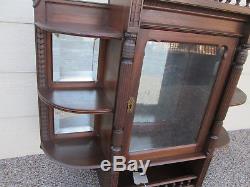 58043 Antique Victorian Whanot Wall Shelf Curio Cabinet