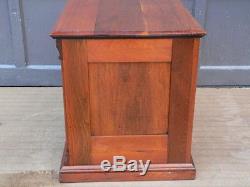 6 Drawer Cherry Wood Clark's Spool Cabinet w ONT embossed pulls glass fronts