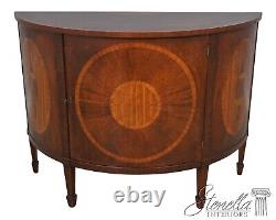 60649EC Federal Style Inlaid Mahogany Demilune Commode Cabinet