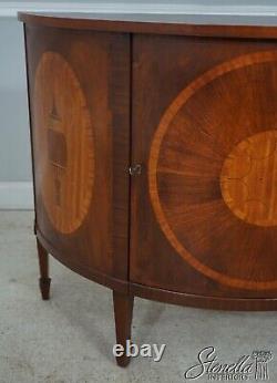60649EC Federal Style Inlaid Mahogany Demilune Commode Cabinet