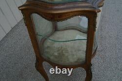 61102 Antique Louis XV Hand Painted Curio Cabinet China Display Case