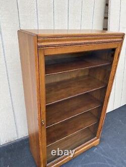 63703 Antique Victorian Oak Bookcase Curio Cabinet