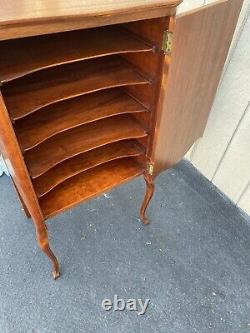 64698 Antique Inlaid Mother- of -Pearl Sheet Music Cabinet Urns and Flowers