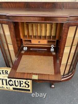 64923 Antique Mahogany Curio Cabinet with Desk