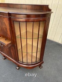 64923 Antique Mahogany Curio Cabinet with Desk