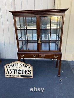 64966 Quality 2 piece Lighted Curio Cabinet China Cabinet with Drawers