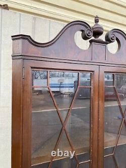 65175 Antique Mahogany Corner China Cabinet Curio